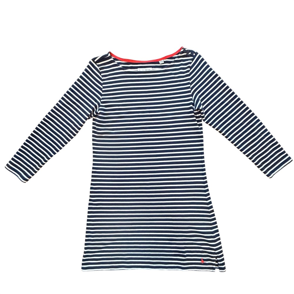 Jack Wills Navy White Stripe TShirt Dress Boat Neck US 8 Nautical Beach Coastal
